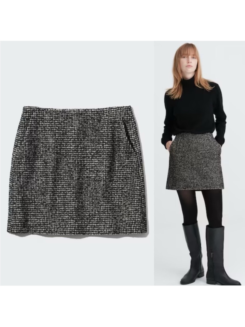 Uniqlo Tweed Mini Skirt